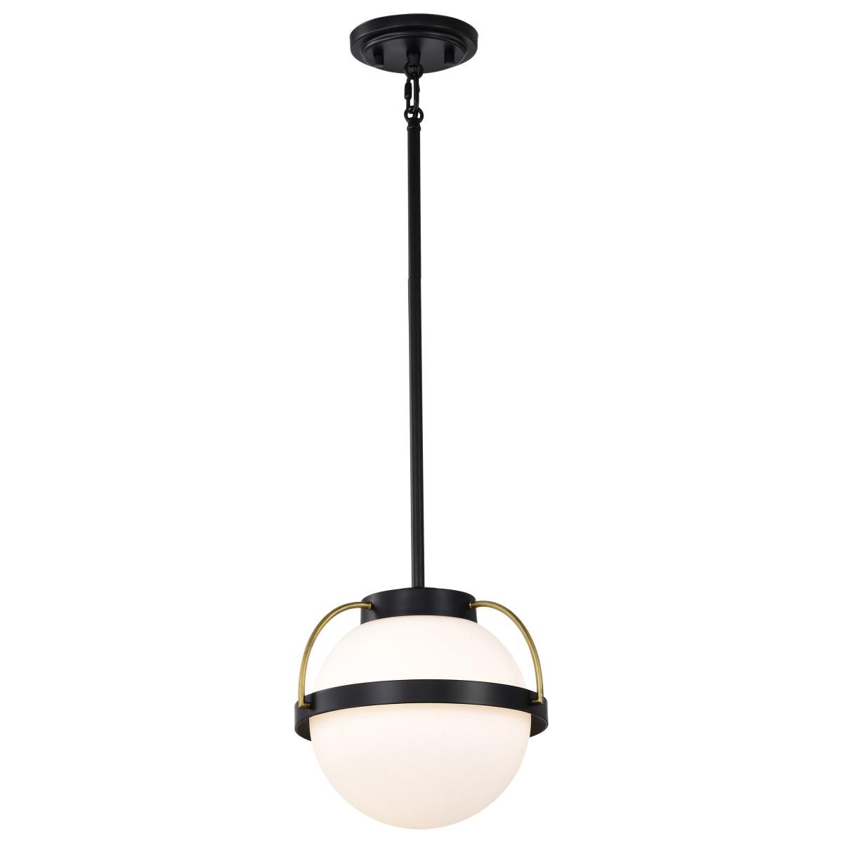 Lakeshore 1 Light Pendant Light, White Opal Glass - Bees Lighting
