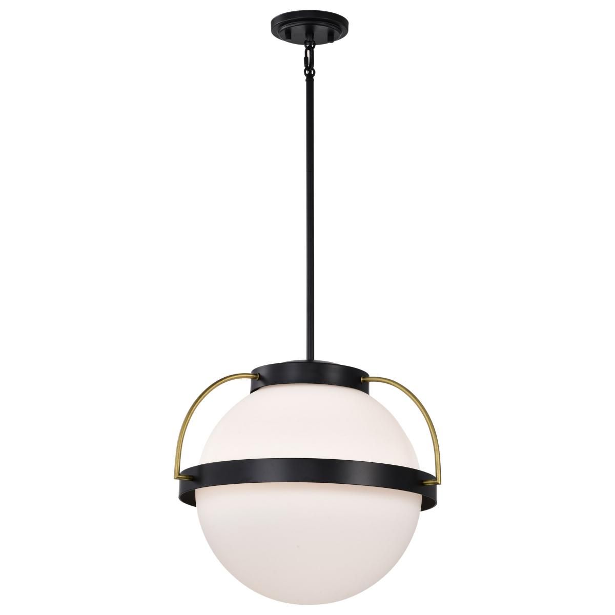 Lakeshore 1 Light Pendant Light, White Opal Glass - Bees Lighting