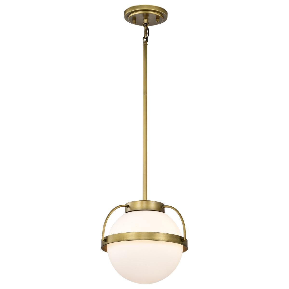 Lakeshore 1 Light Pendant Light, White Opal Glass - Bees Lighting