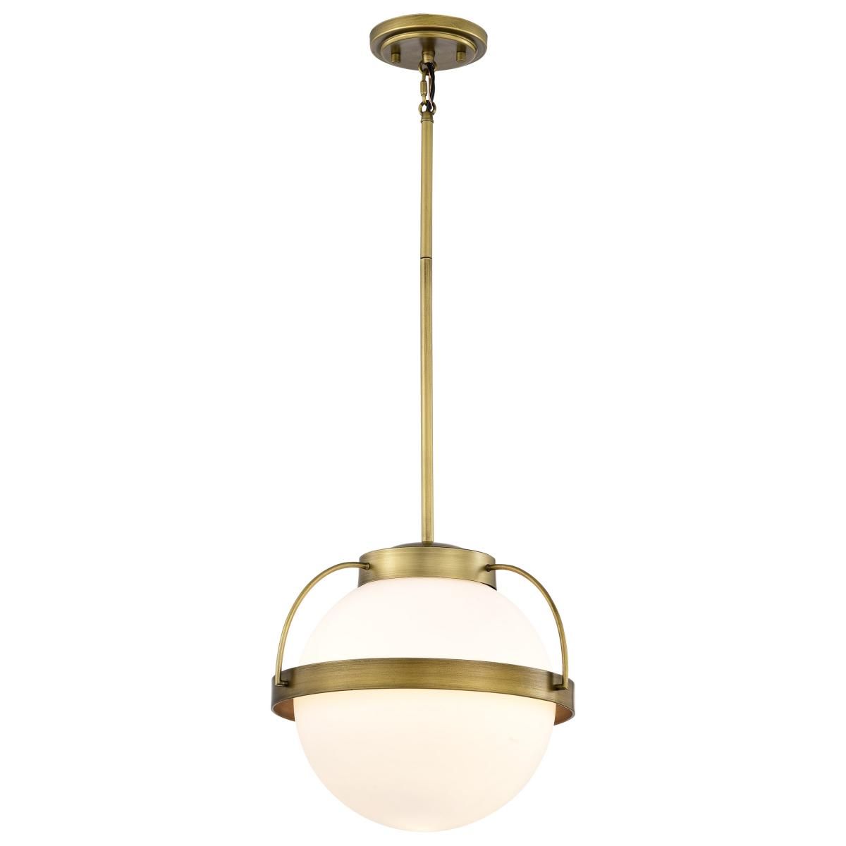 Lakeshore 1 Light Pendant Light, White Opal Glass - Bees Lighting