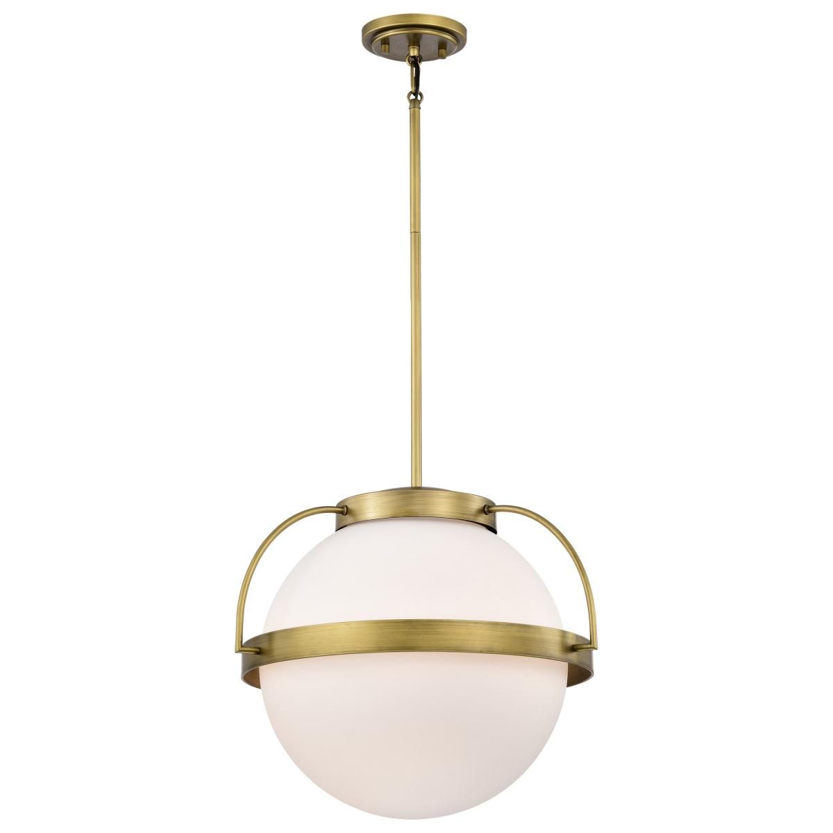 Lakeshore 1 Light Pendant Light, White Opal Glass - Bees Lighting