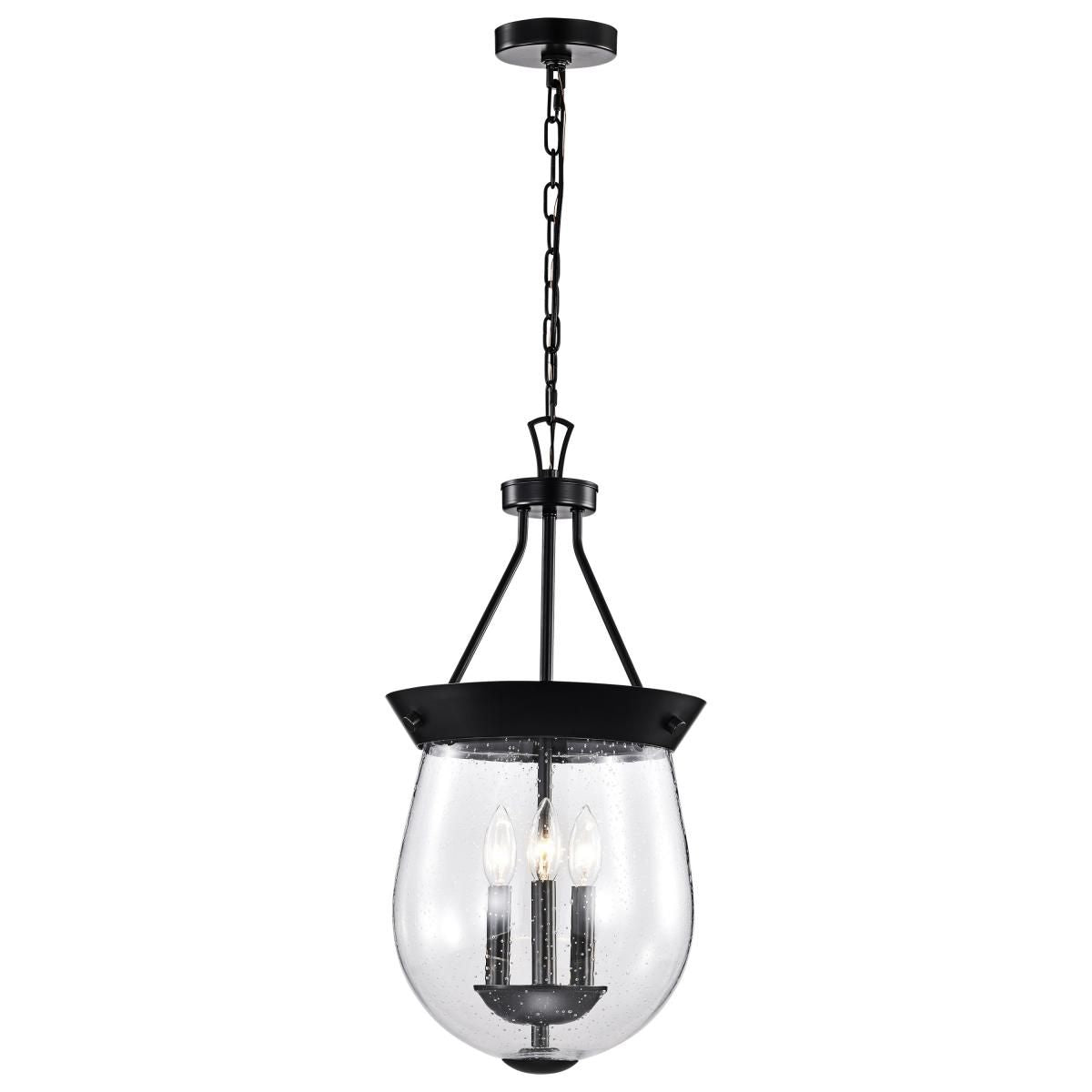 Boliver 12 in. 3 lights Pendant Light Matte Black Finish - Bees Lighting
