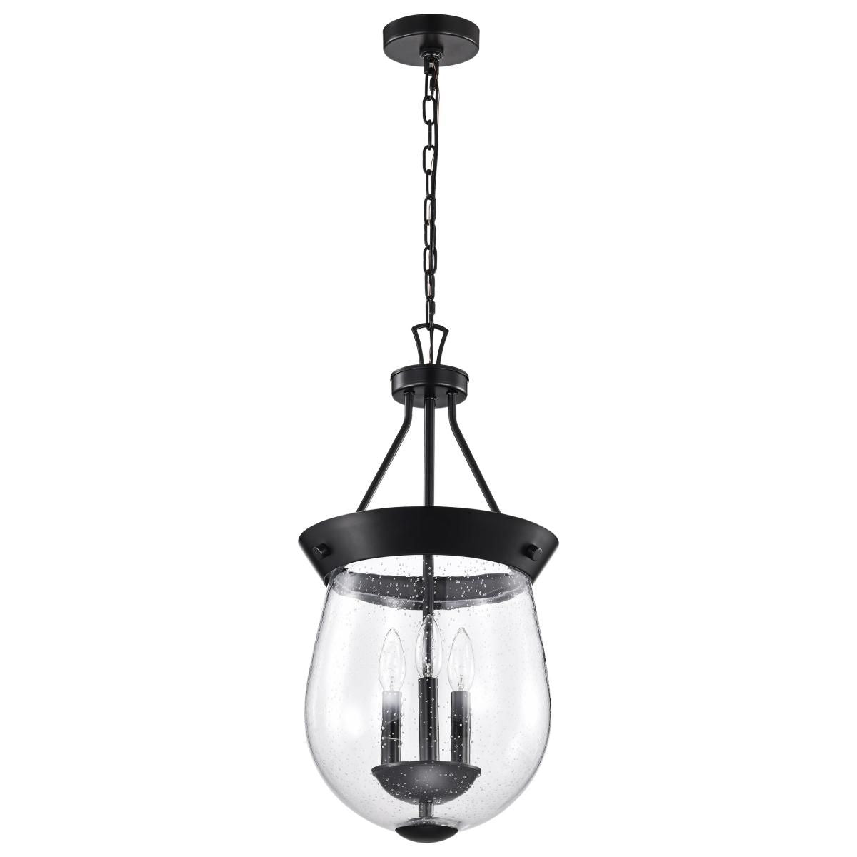 Boliver 12 in. 3 lights Pendant Light Matte Black Finish - Bees Lighting