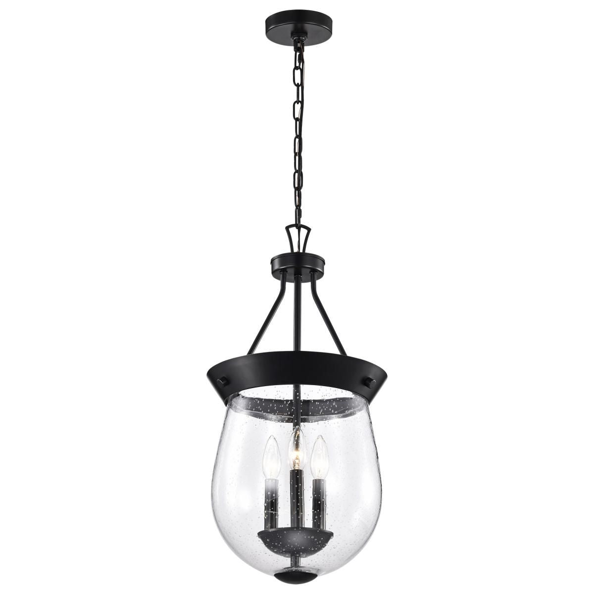 Boliver 12 in. 3 lights Pendant Light Matte Black Finish - Bees Lighting