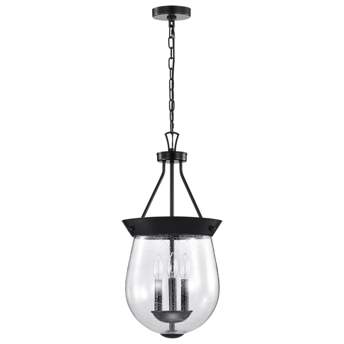 Boliver 12 in. 3 lights Pendant Light Matte Black Finish - Bees Lighting