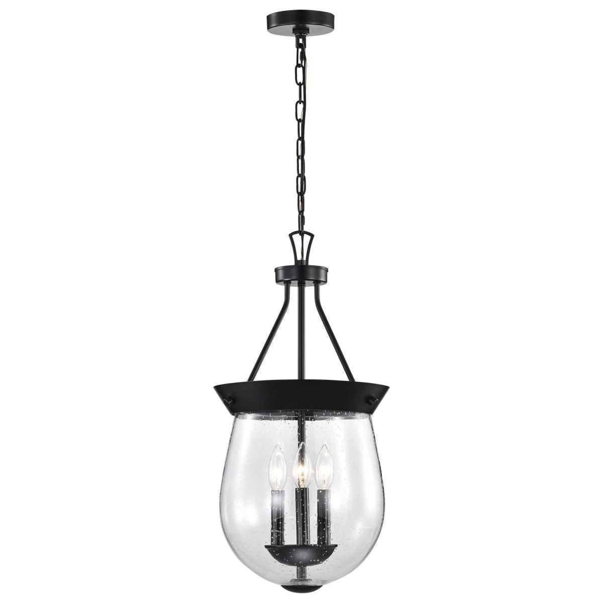 Boliver 12 in. 3 lights Pendant Light Matte Black Finish - Bees Lighting
