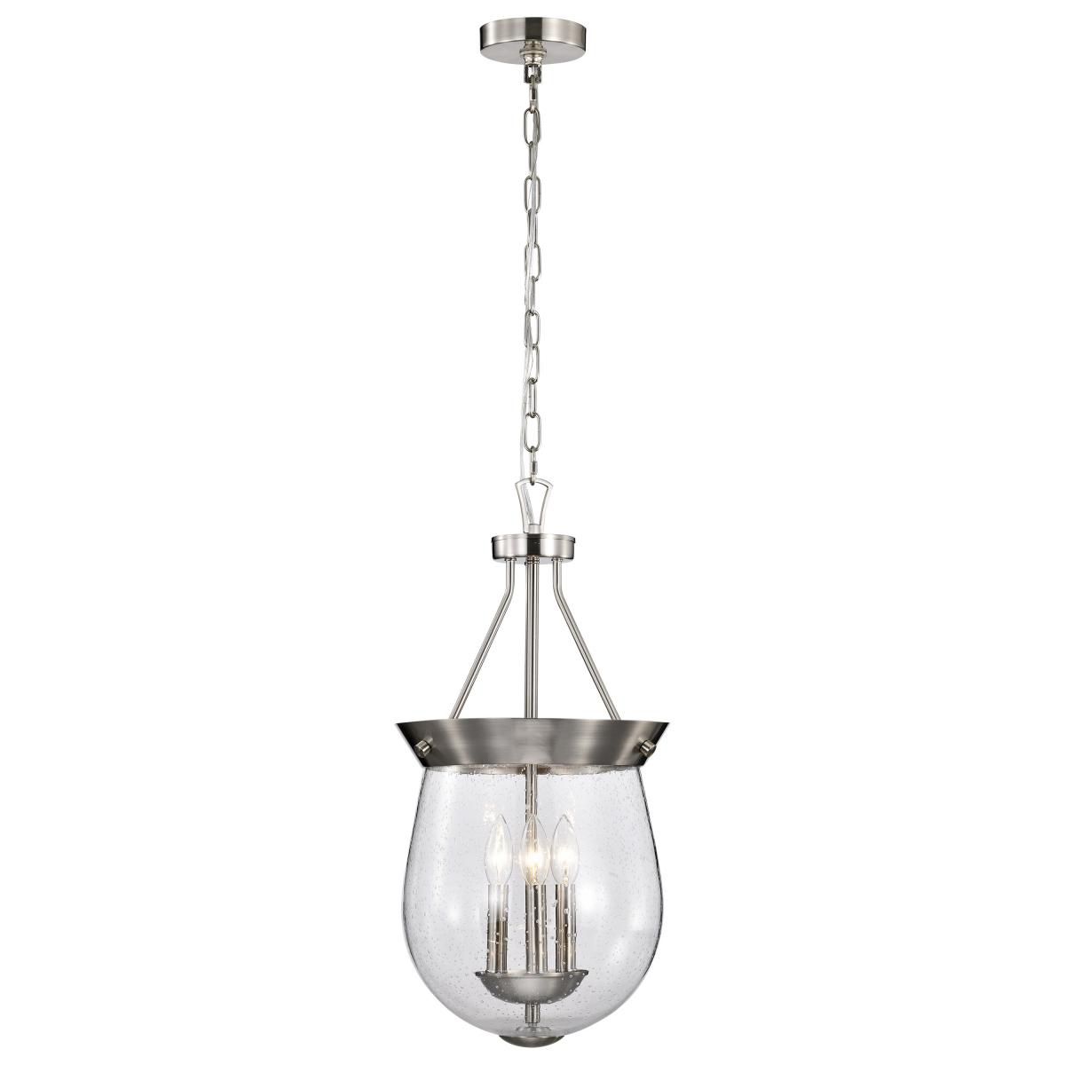 Boliver 12 in. 3 lights Pendant Light Brushed Nickel Finish - Bees Lighting