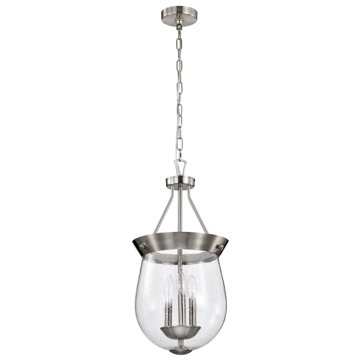 Boliver 12 in. 3 lights Pendant Light Brushed Nickel Finish - Bees Lighting