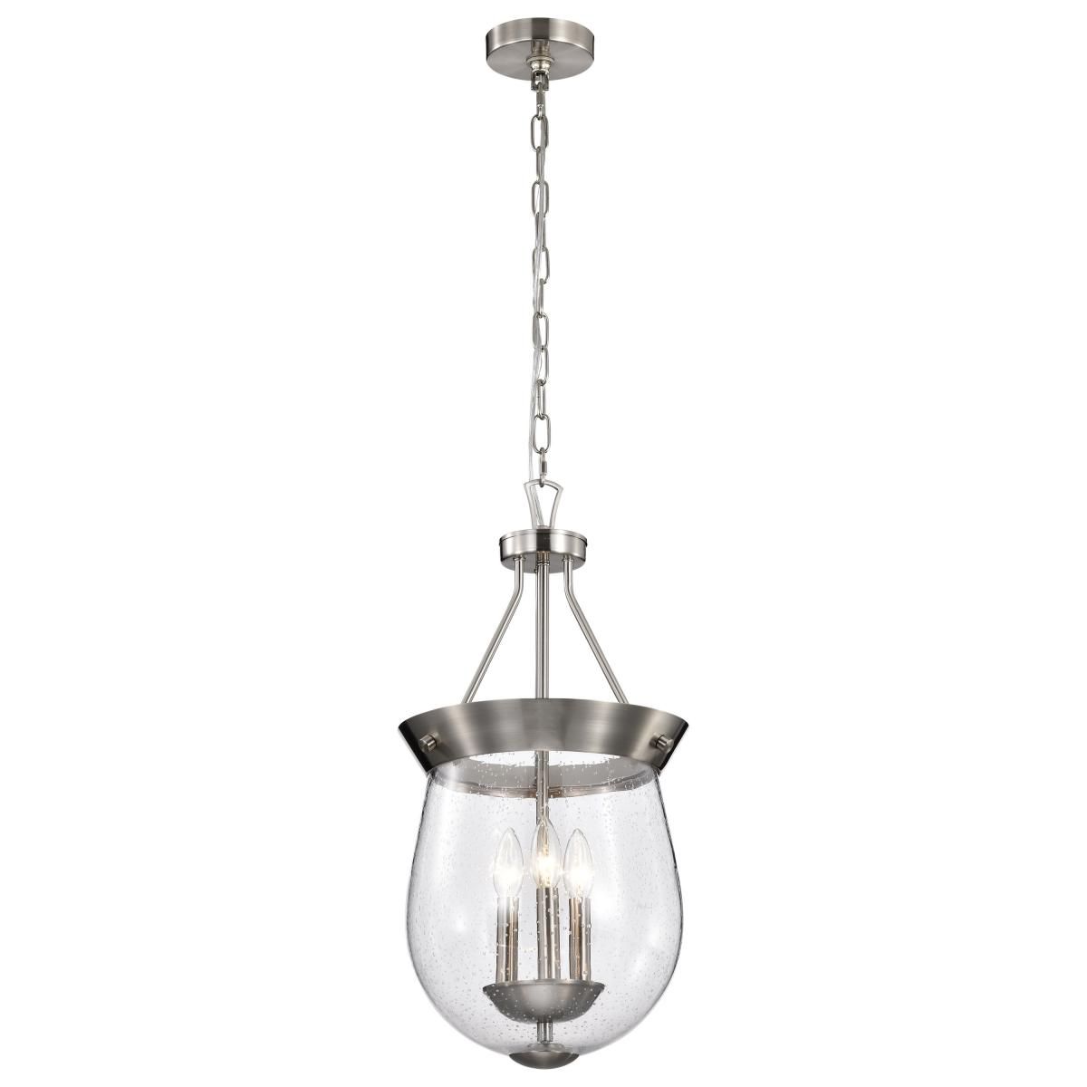 Boliver 12 in. 3 lights Pendant Light Brushed Nickel Finish - Bees Lighting