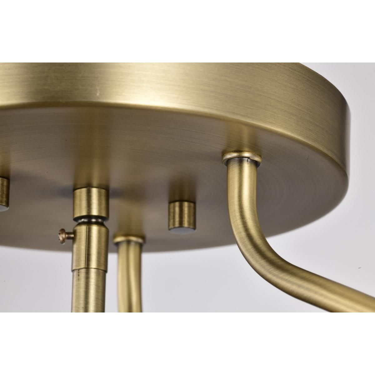 Amado 14 in. 3 lights Semi-flush Mount Light Vintage Brass Finish - Bees Lighting