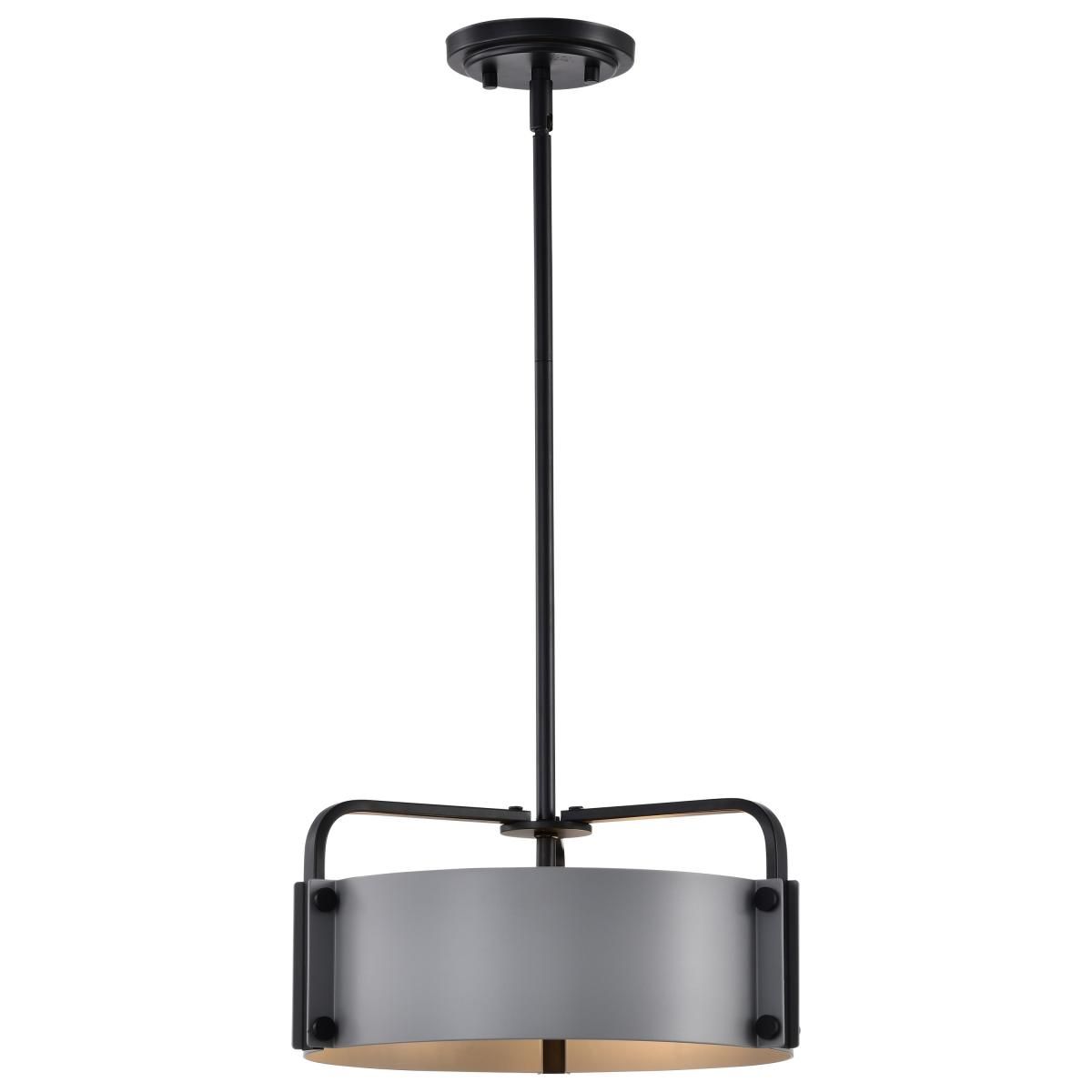 Altos 14 in. 3 lights Pendant Light Matte Gray and Matte Black Finish - Bees Lighting