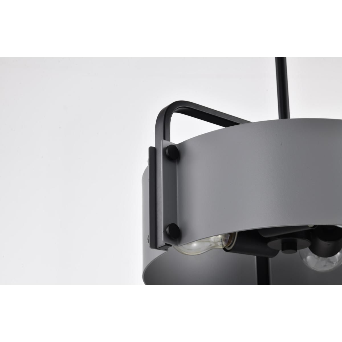 Altos 14 in. 3 lights Pendant Light Matte Gray and Matte Black Finish - Bees Lighting