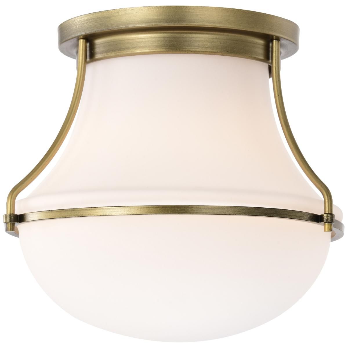 Valdora 10 in. Flush Mount Light Natural Brass Finish - Bees Lighting