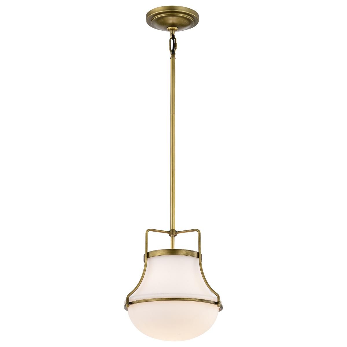 Valdora 1 Light Pendant Light, White Opal Glass