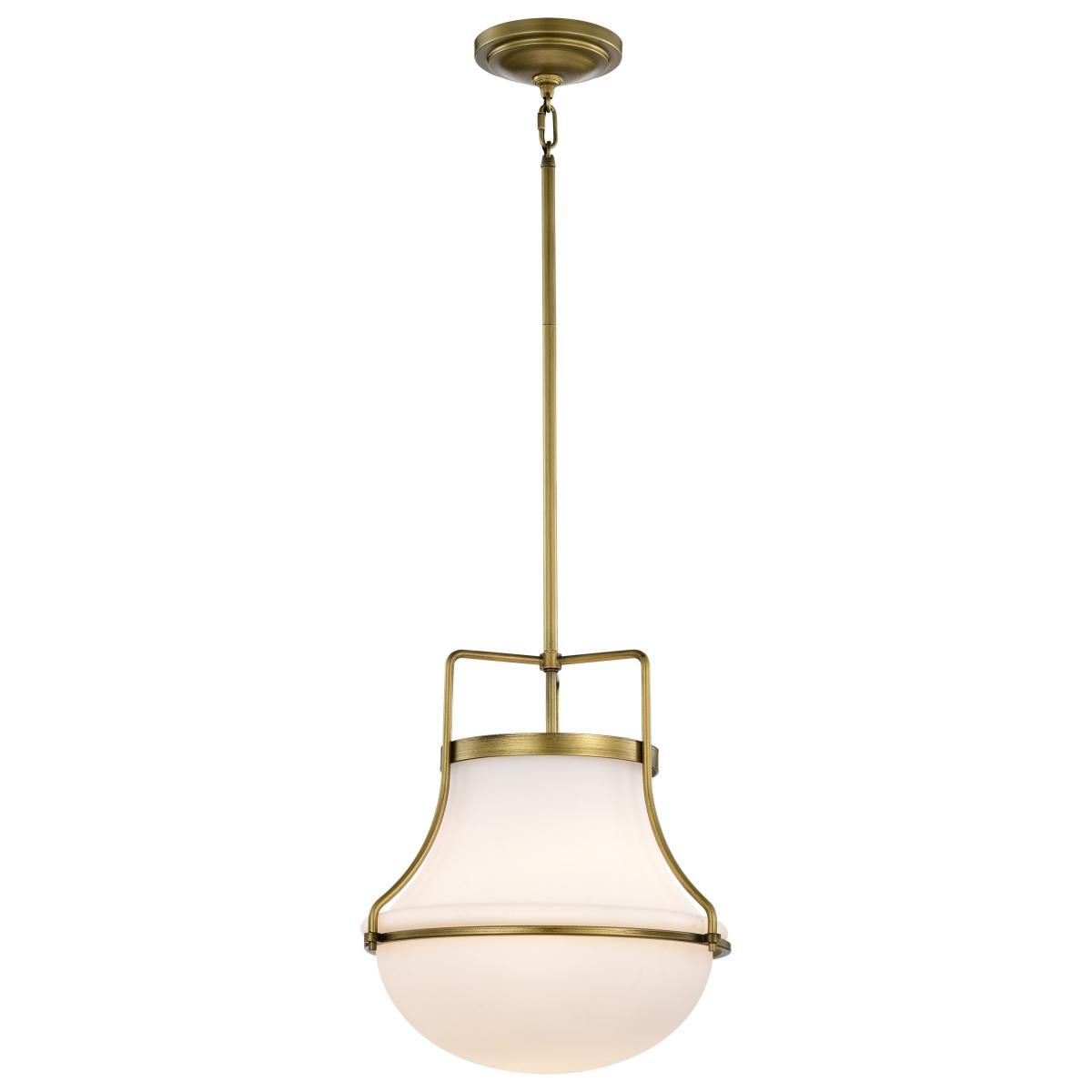 Valdora 1 Light Pendant Light, White Opal Glass