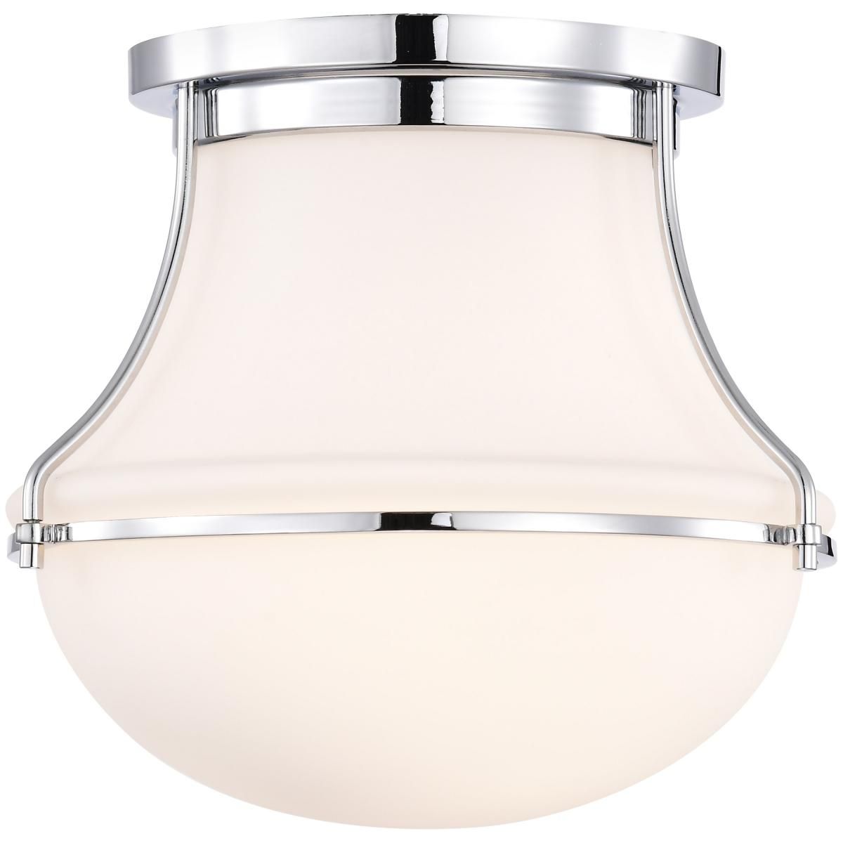 Valdora 10 in. Flush Mount Light Polished Nickel Finish - Bees Lighting