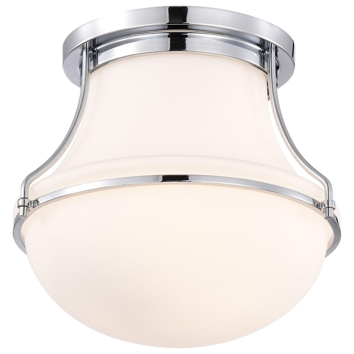 Valdora 10 in. Flush Mount Light Polished Nickel Finish - Bees Lighting