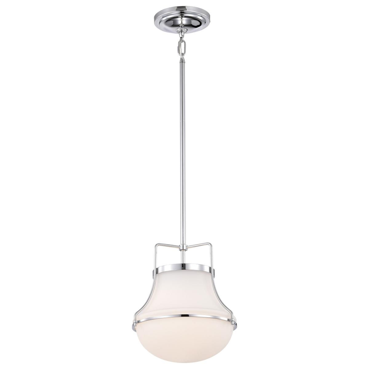 Valdora 1 Light Pendant Light, White Opal Glass