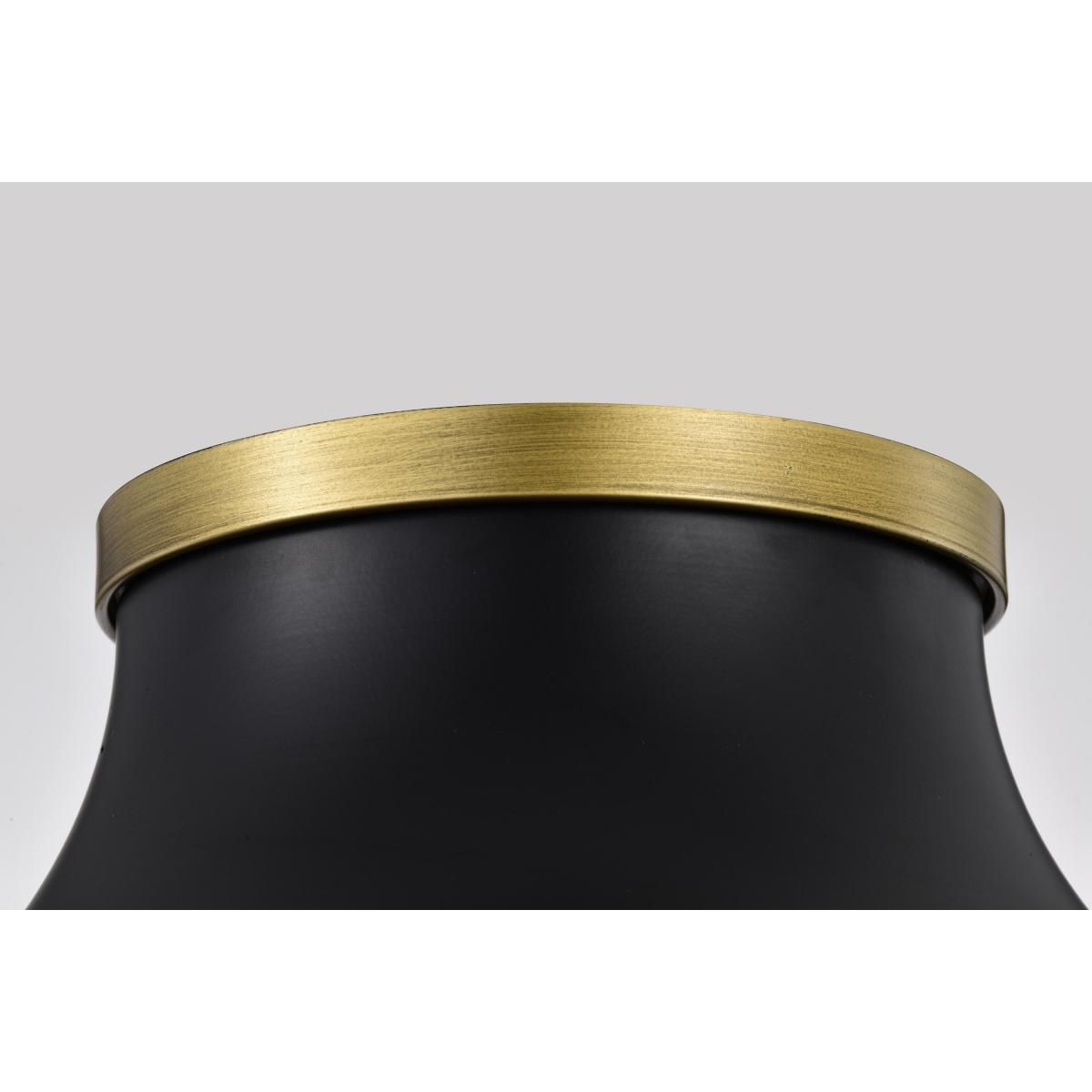 Lafayette 18 in. 3 lights Flush Mount Light Matte Black and Natural Brass Finish - Bees Lighting