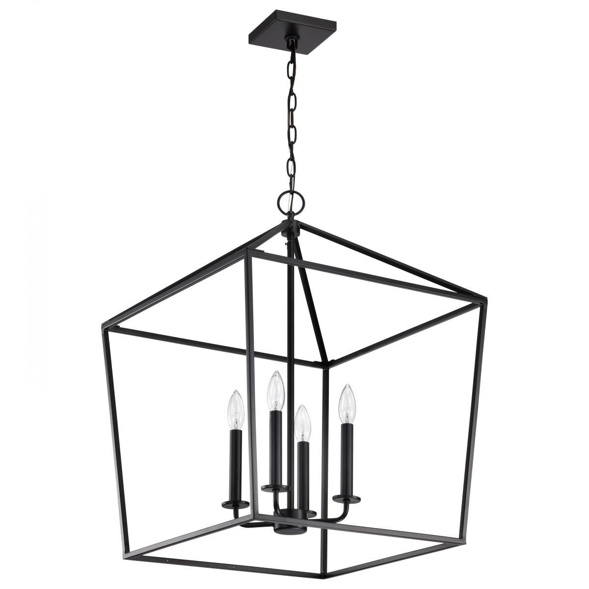 Emma 20 in. 4 lights Pendant Light Matte Black Finish - Bees Lighting