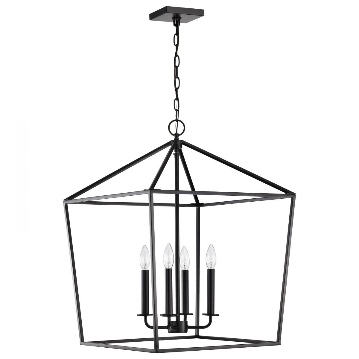 Emma 20 in. 4 lights Pendant Light Matte Black Finish - Bees Lighting
