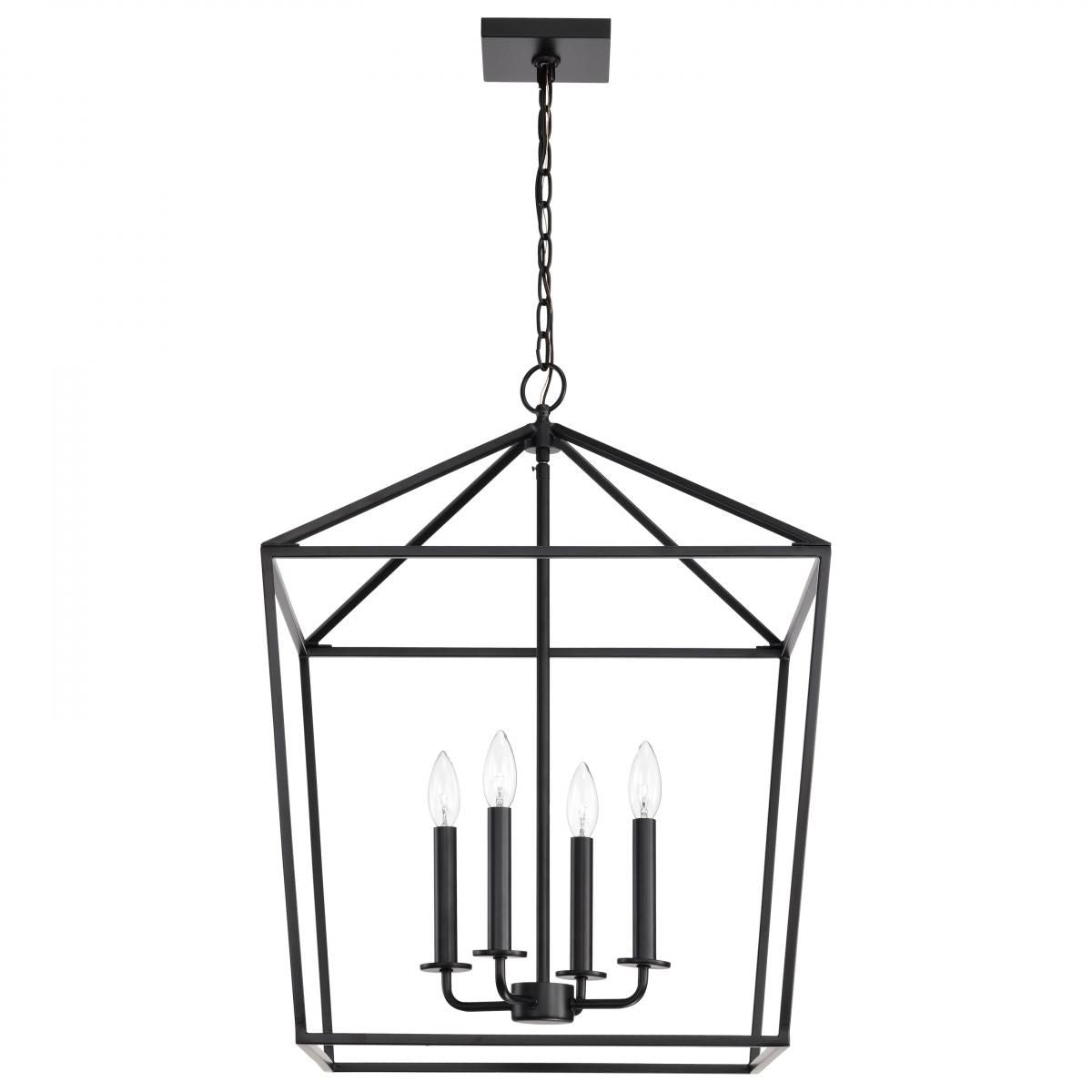Emma 20 in. 4 lights Pendant Light Matte Black Finish - Bees Lighting