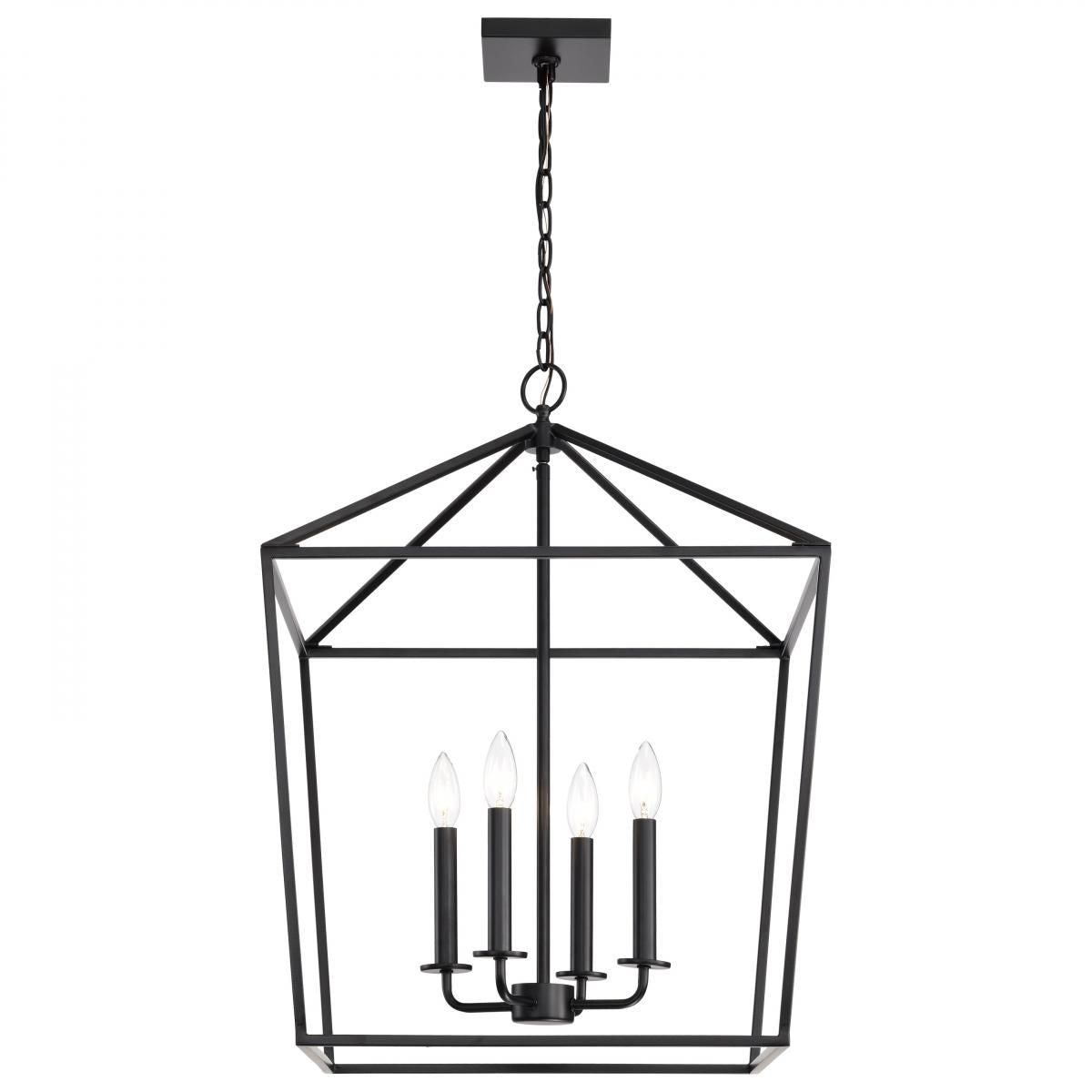 Emma 20 in. 4 lights Pendant Light Matte Black Finish - Bees Lighting