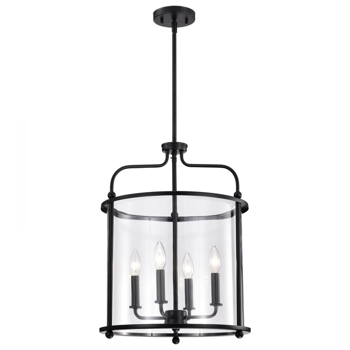 Yorktown 16 in. 4 lights Pendant Light Matte Black Finish - Bees Lighting