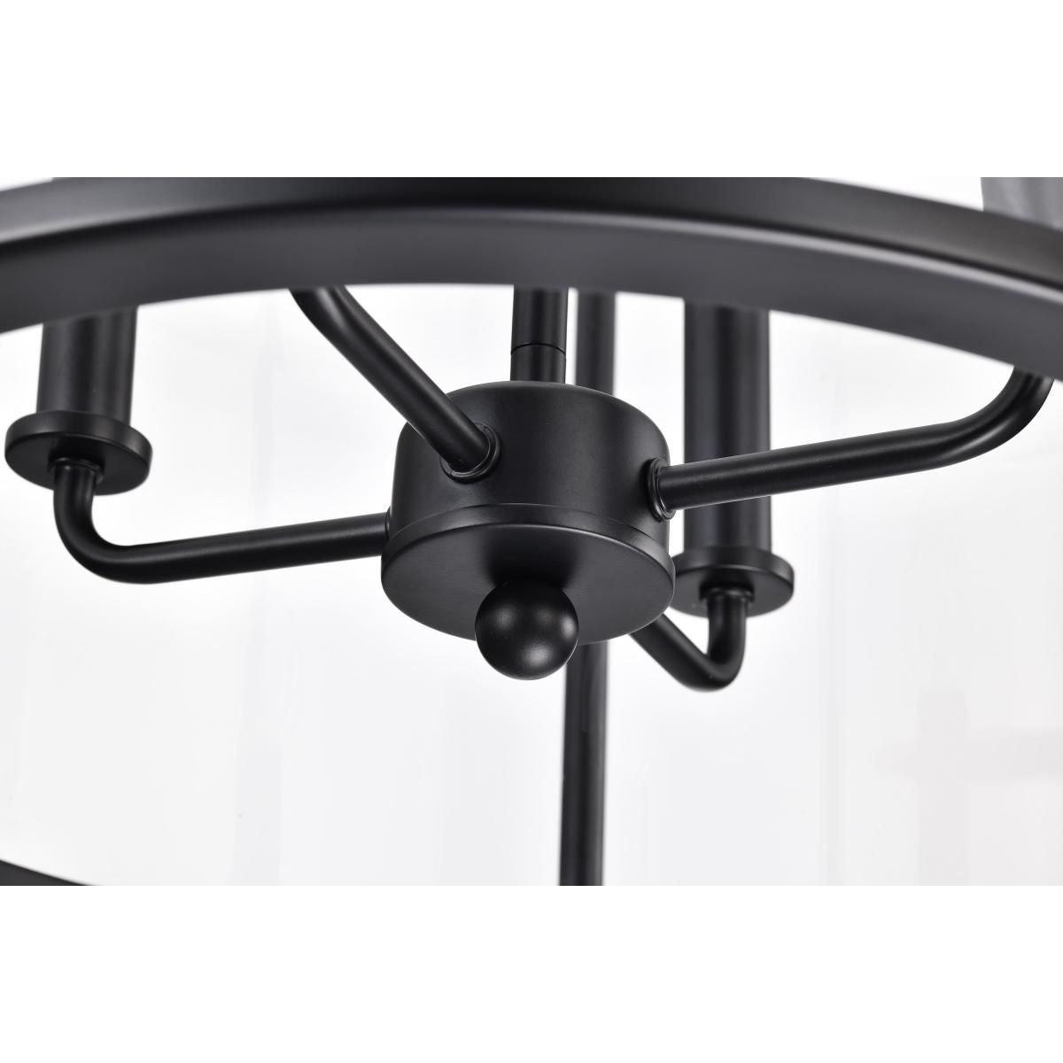 Yorktown 16 in. 4 lights Pendant Light Matte Black Finish - Bees Lighting