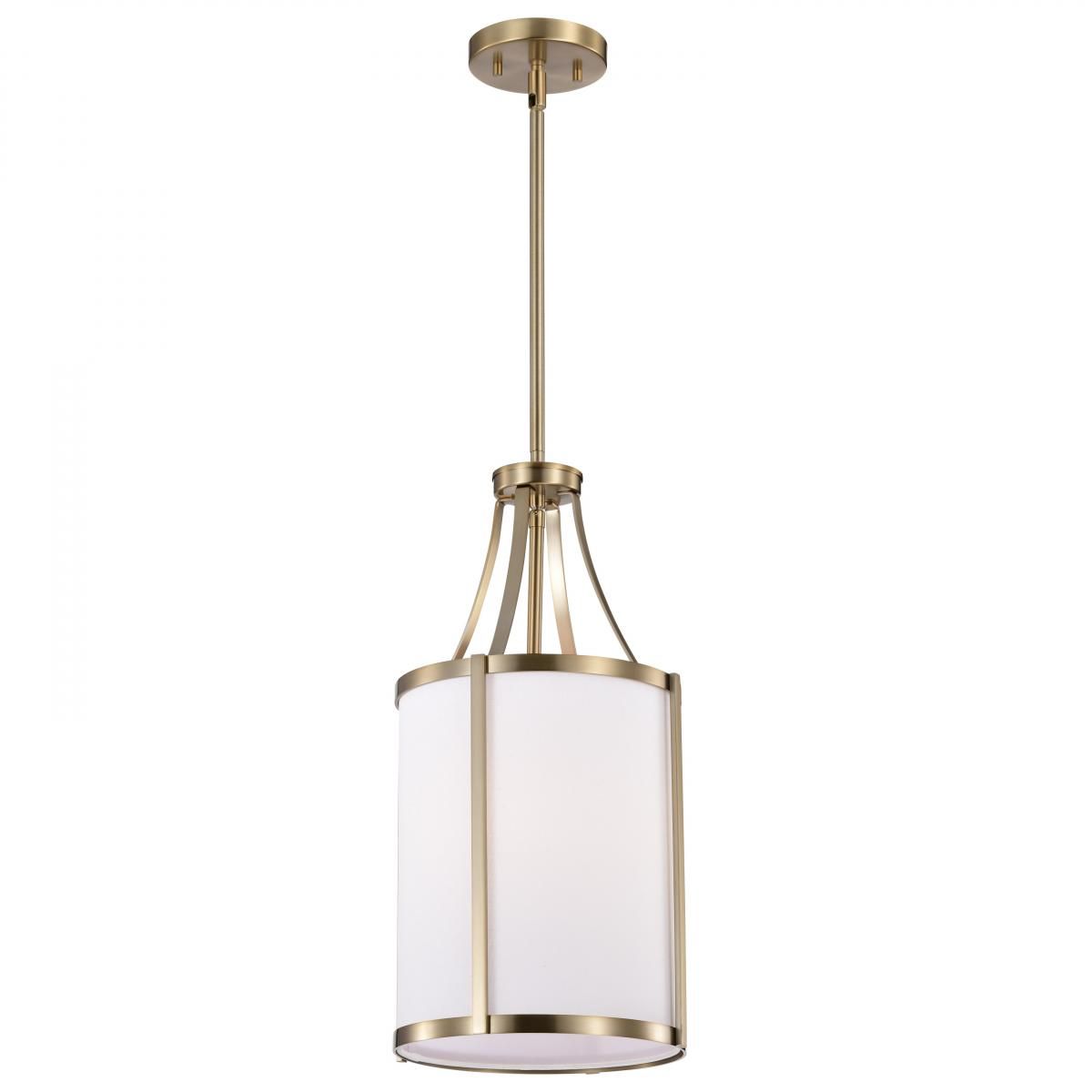 Easton Pendant Light, White Linen Shade - Bees Lighting