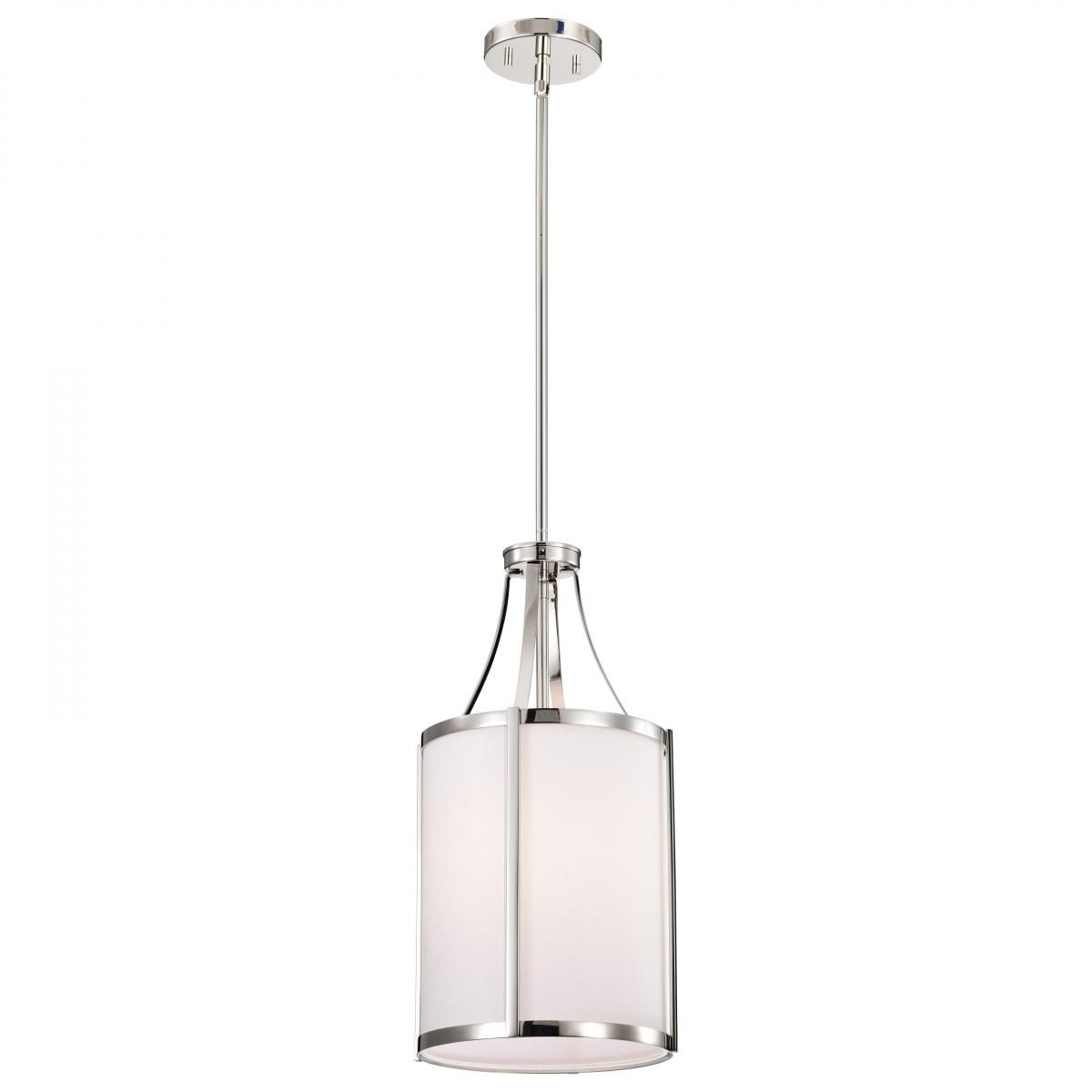 Easton Pendant Light, White Linen Shade - Bees Lighting