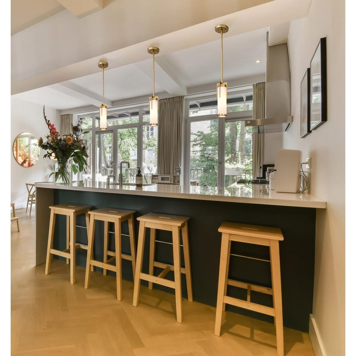 Roselle 11" Pendant Light, Natural Brass Finish - Bees Lighting