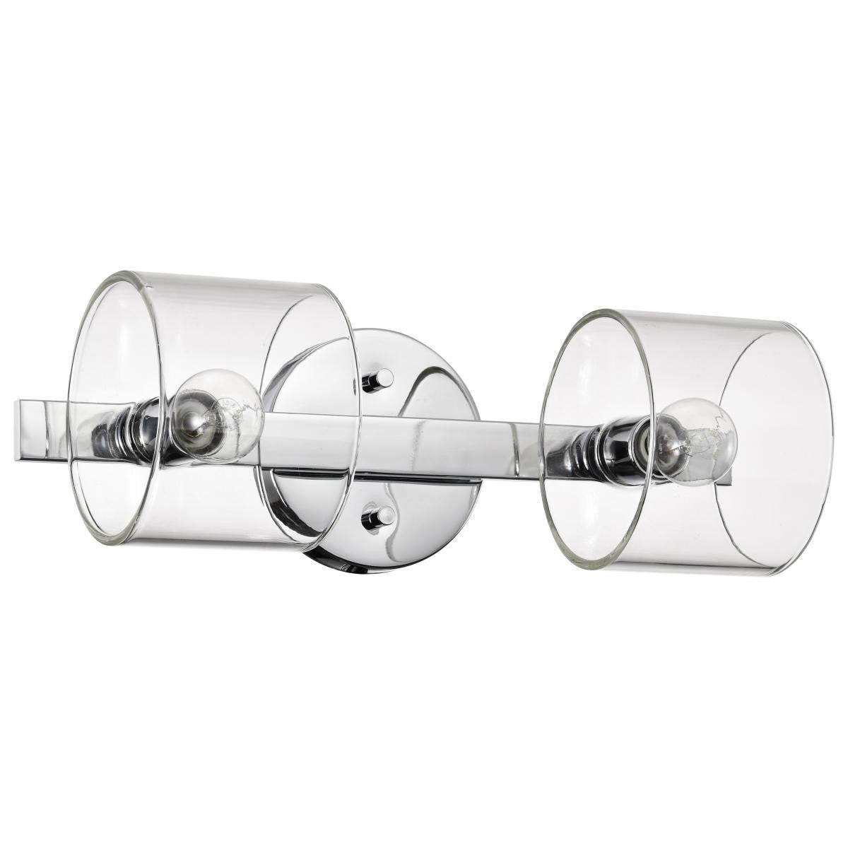 Marlowe Bathroom Vanity Light, Polished Nickel Finish, Clear Glass