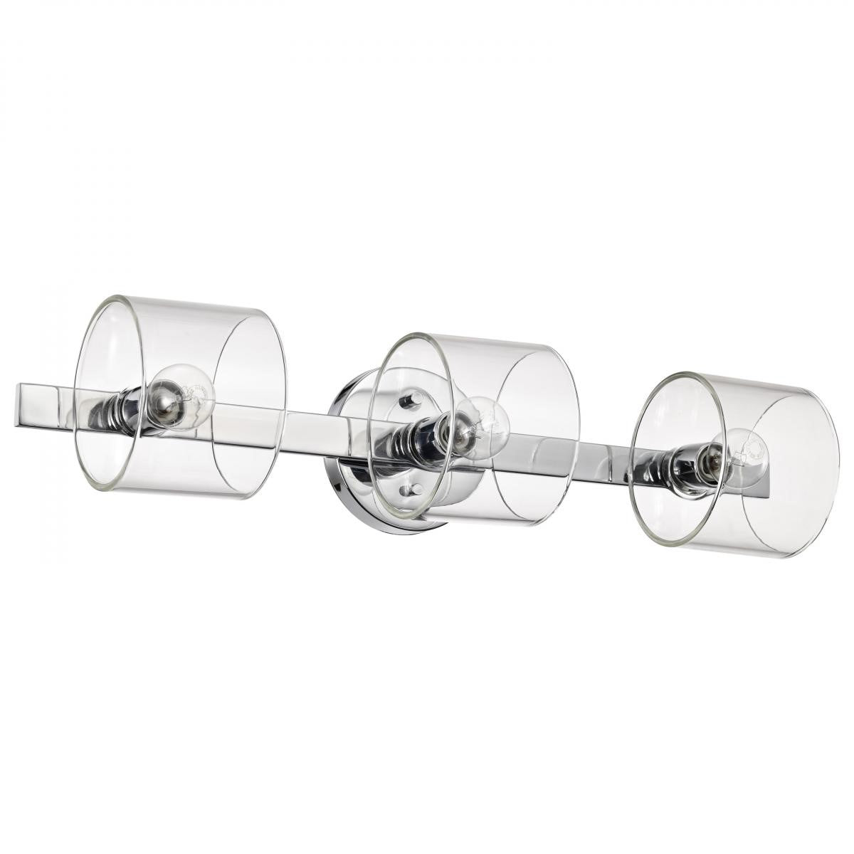 Marlowe Bathroom Vanity Light, Polished Nickel Finish, Clear Glass
