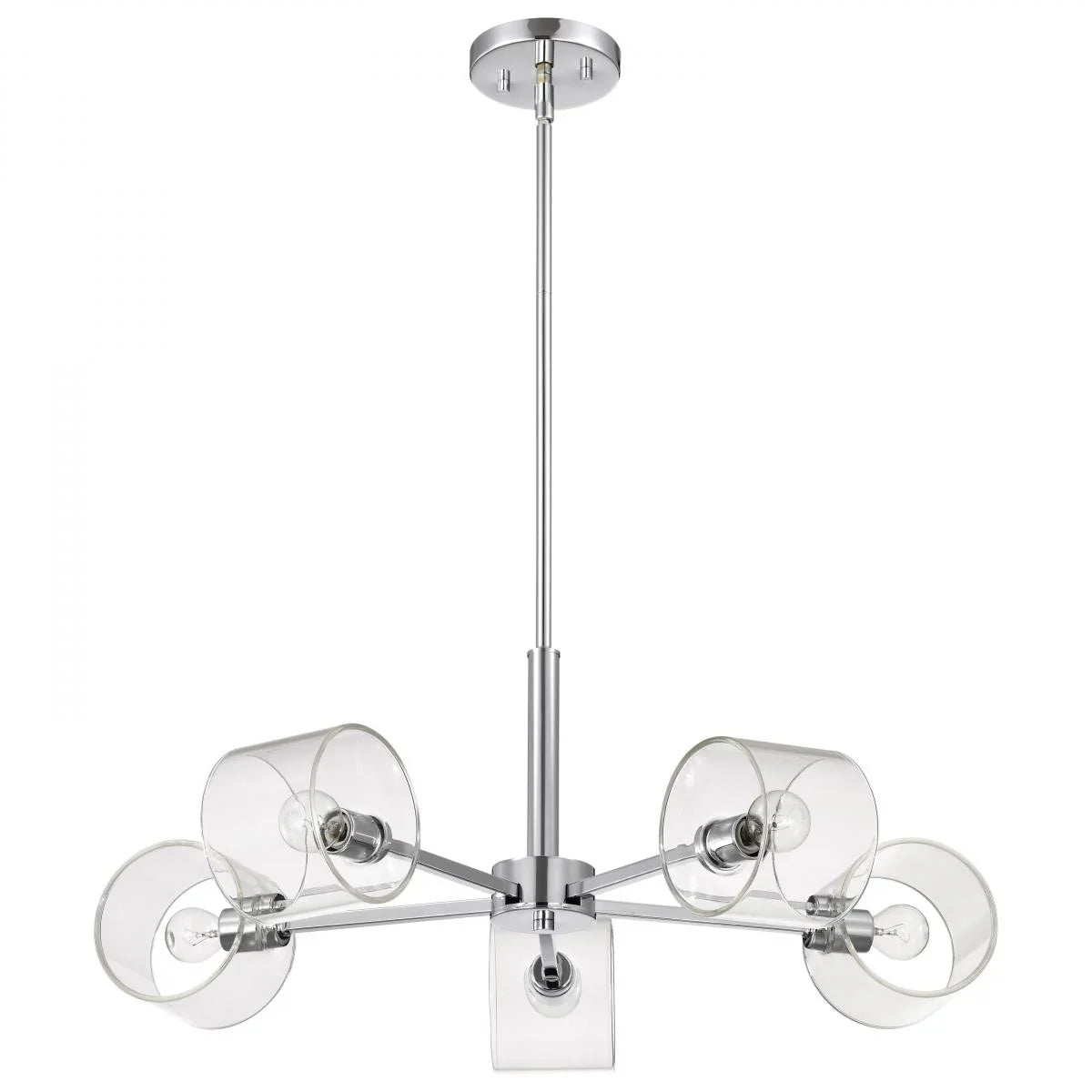 Marlowe 28" 5 Lights Chandelier, Polished Nickel Finish - Bees Lighting