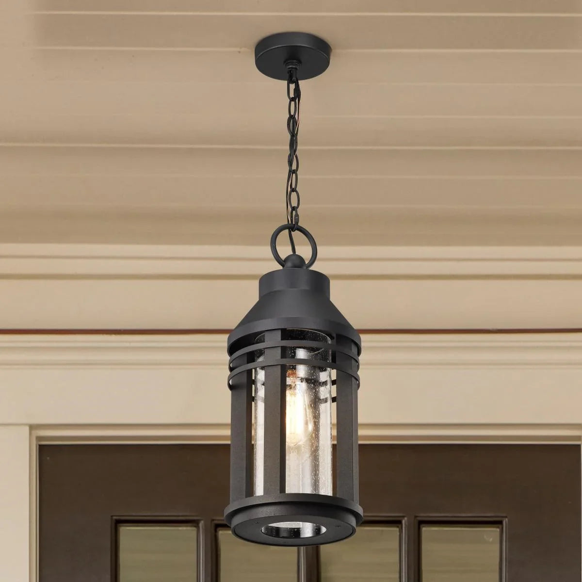 Wilton 20" Outdoor Hanging Light, Matte Black Finish - Bees Lighting