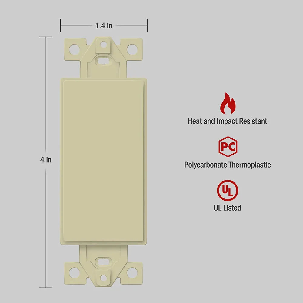 Blank Decorator Wall Plate Insert, Ivory - Bees Lighting