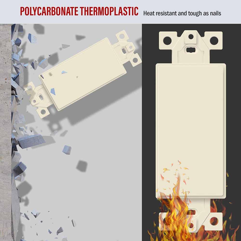 Blank Decorator Wall Plate Insert, Light Almond - Bees Lighting