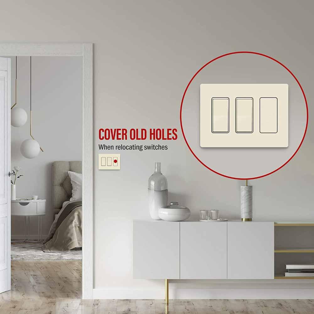 Blank Decorator Wall Plate Insert, Light Almond - Bees Lighting