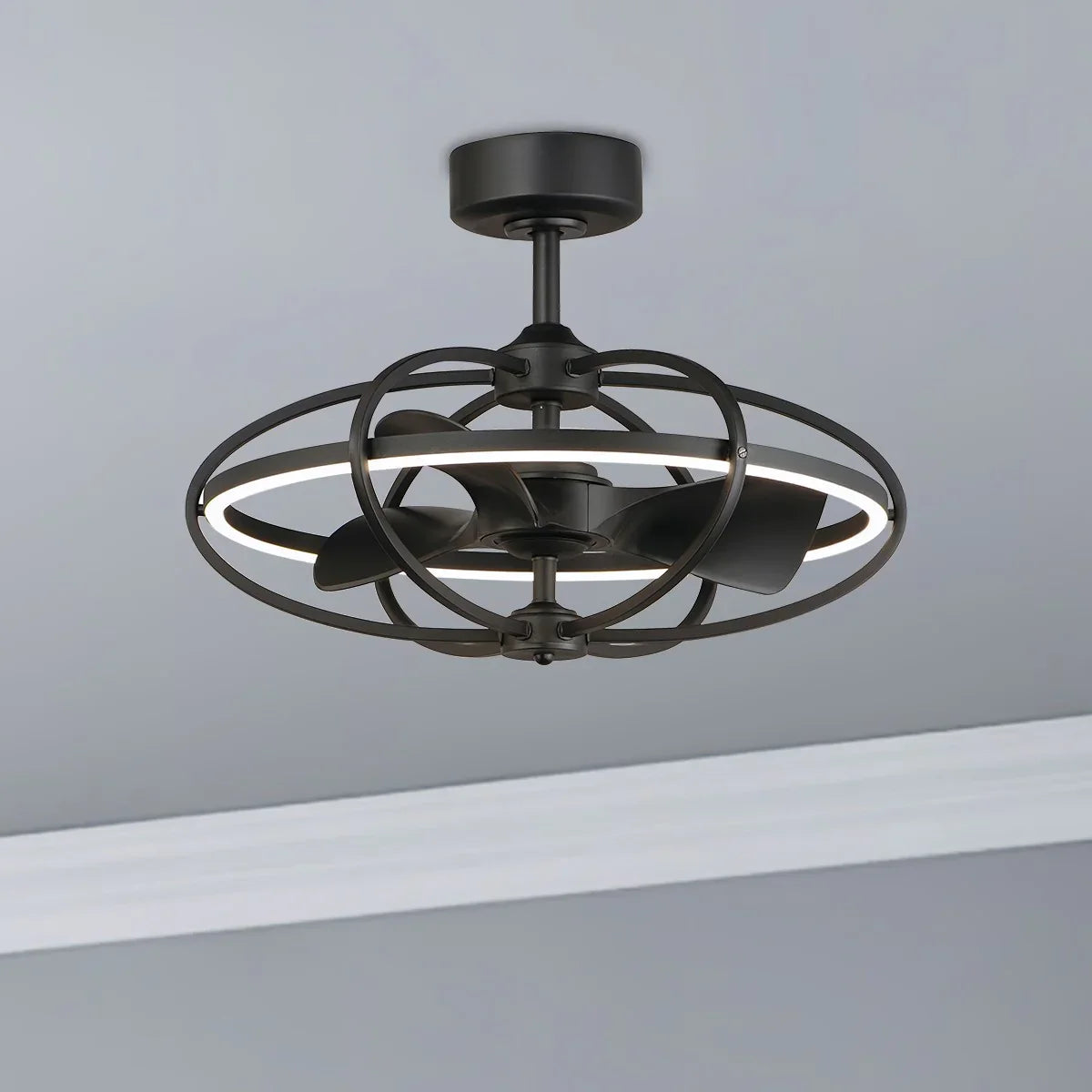 Corona Wifi-Enabled LED Fandelight 28 Inch Black Finish - Bees Lighting