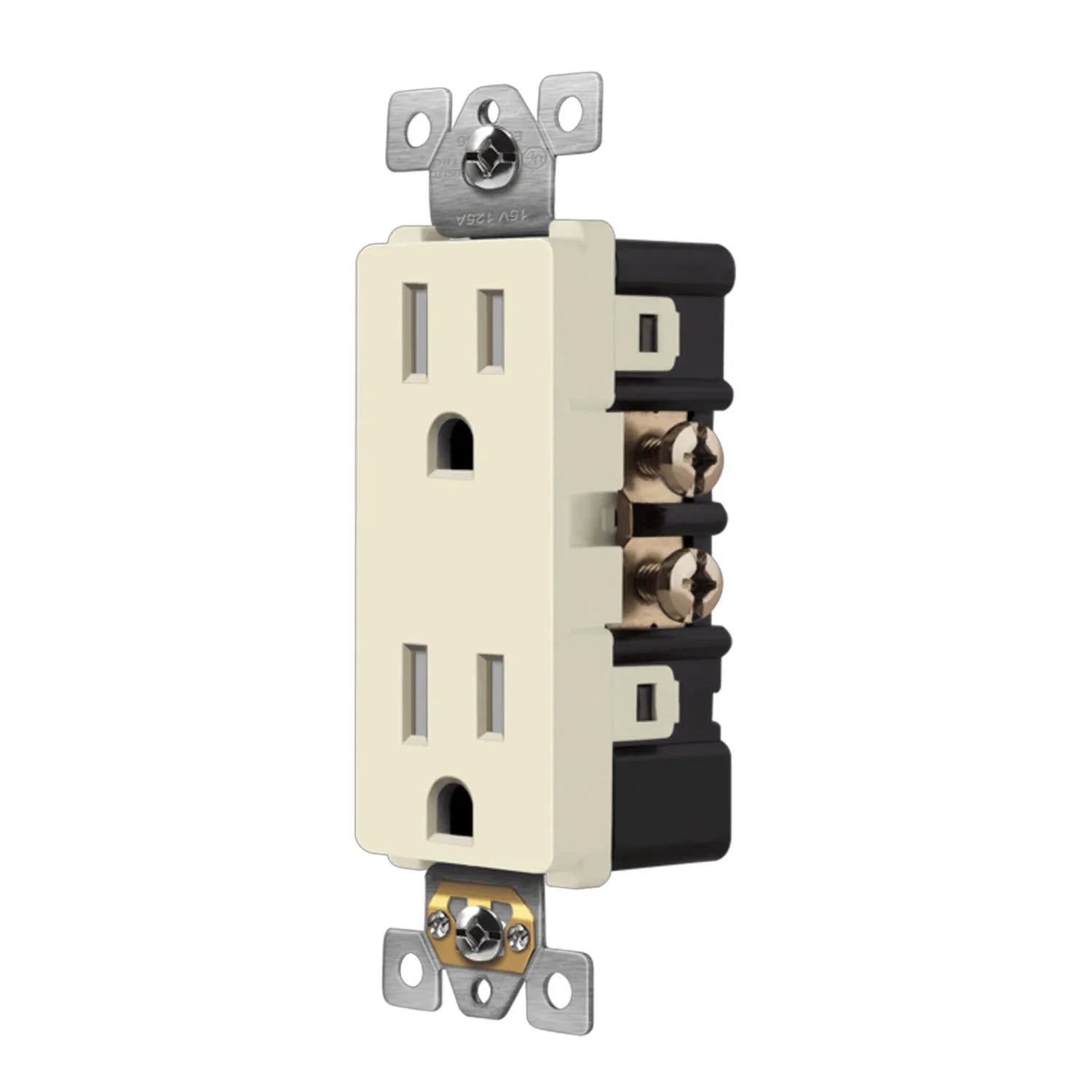 15 Amp Duplex Outlet, Light Almond - Bees Lighting