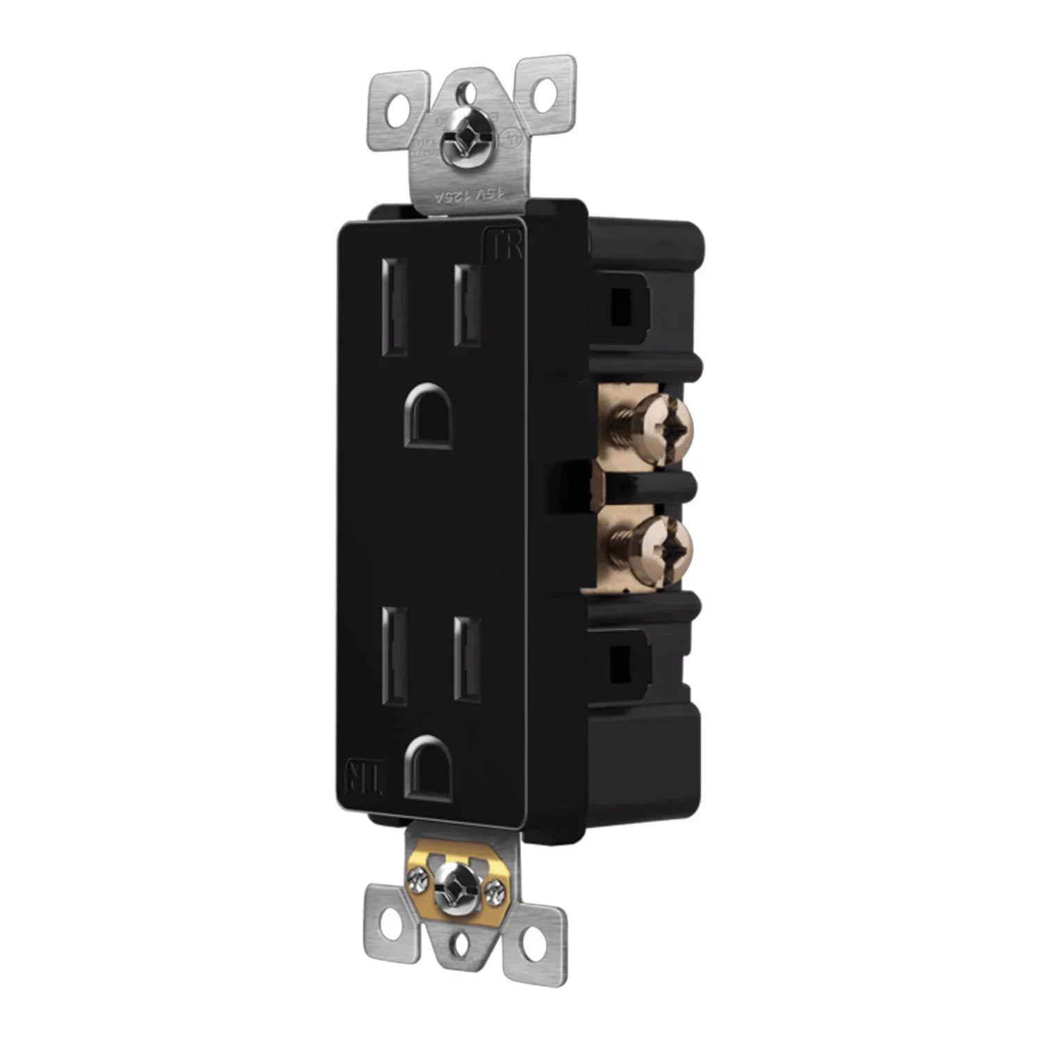 15 Amp Tamper-Resistant Duplex Outlet, Black - Bees Lighting