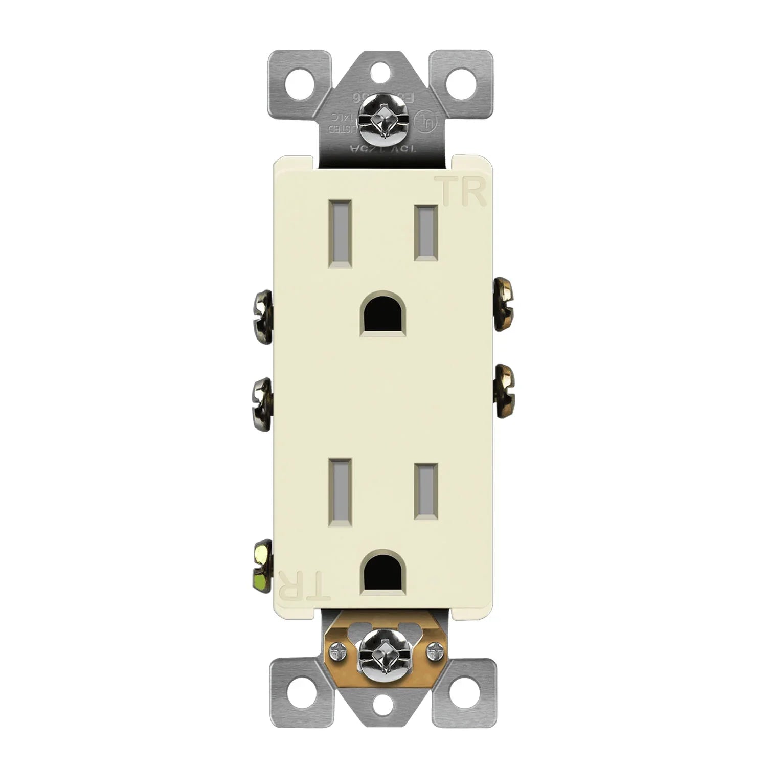 15 Amp Tamper-Resistant Duplex Outlet, Light Almond - Bees Lighting