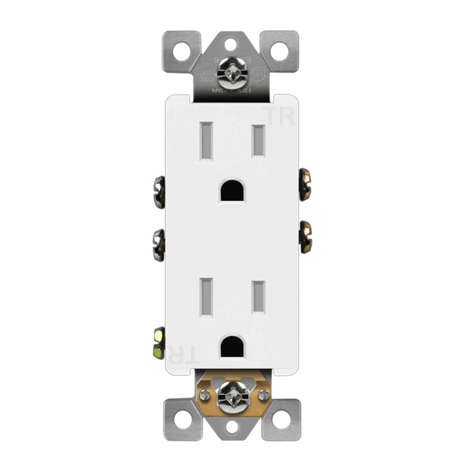 15 Amp Tamper-Resistant Duplex Outlet, White - Bees Lighting