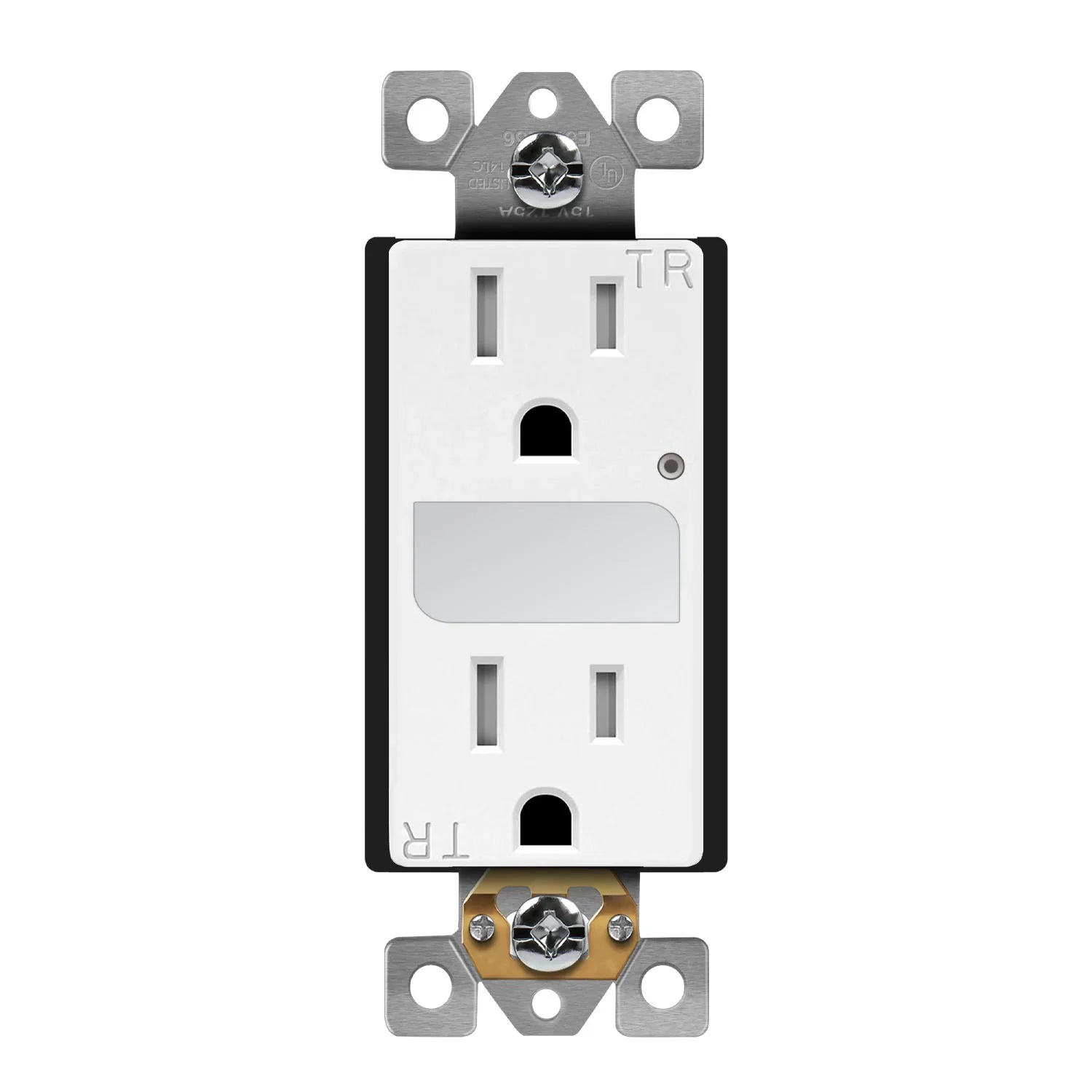 15 Amp Duplex Tamper-Resistant Receptacle with Night Light, White - Bees Lighting