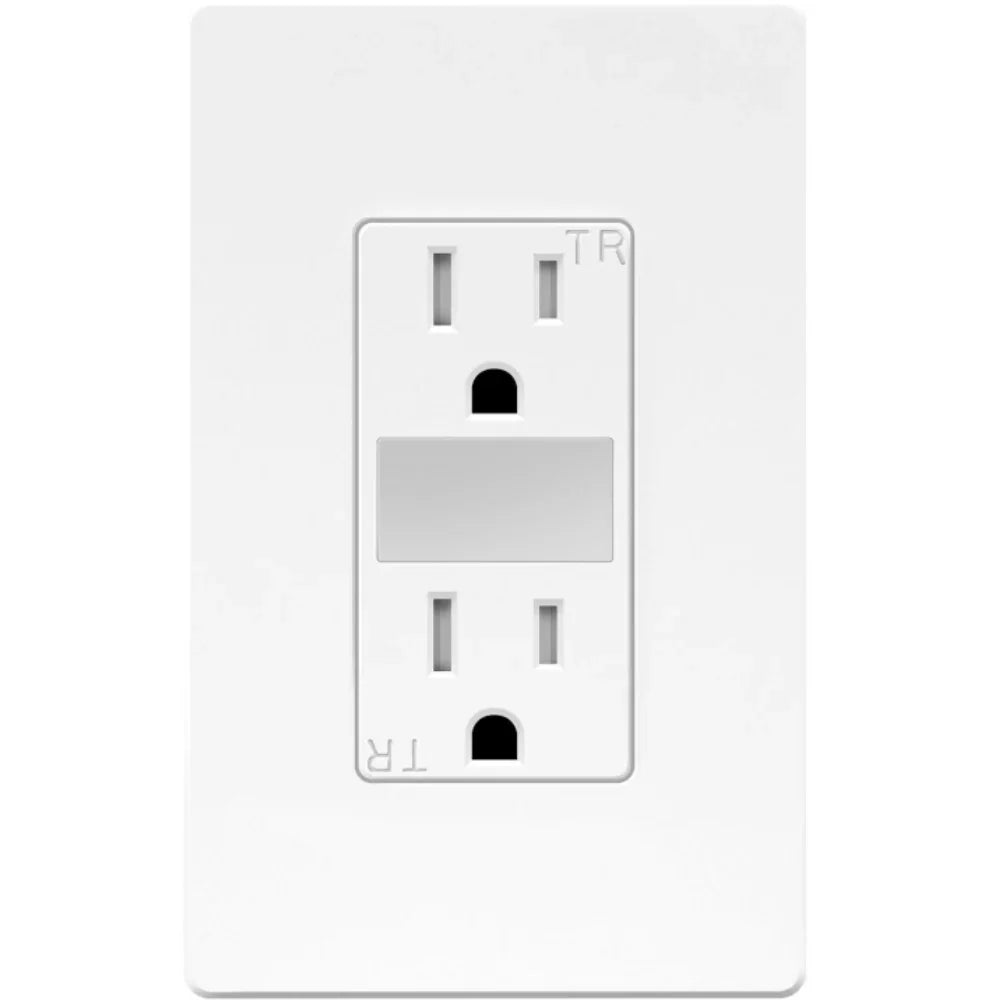 15 Amp Duplex Tamper-Resistant Receptacle with Night Light, White - Bees Lighting