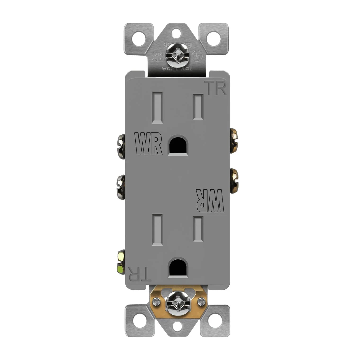 15 Amp Duplex Outlet, Tamper and Weather-Resistant, Gray - Bees Lighting