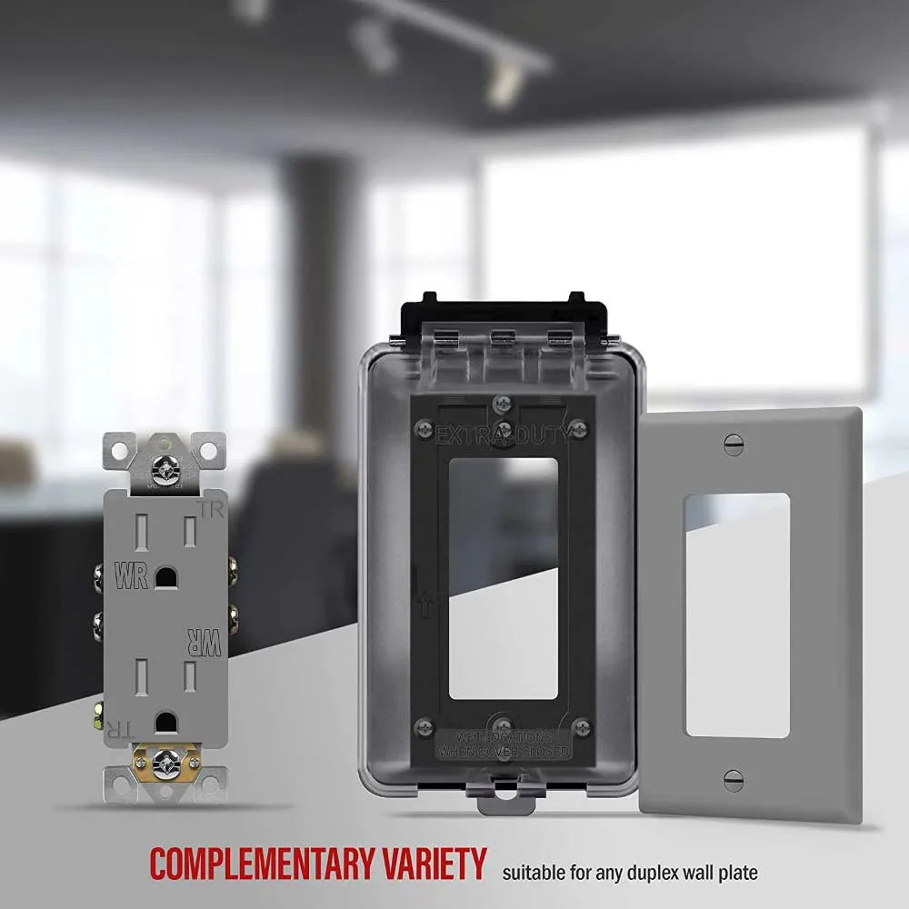 15 Amp Duplex Outlet, Tamper and Weather-Resistant, Gray - Bees Lighting