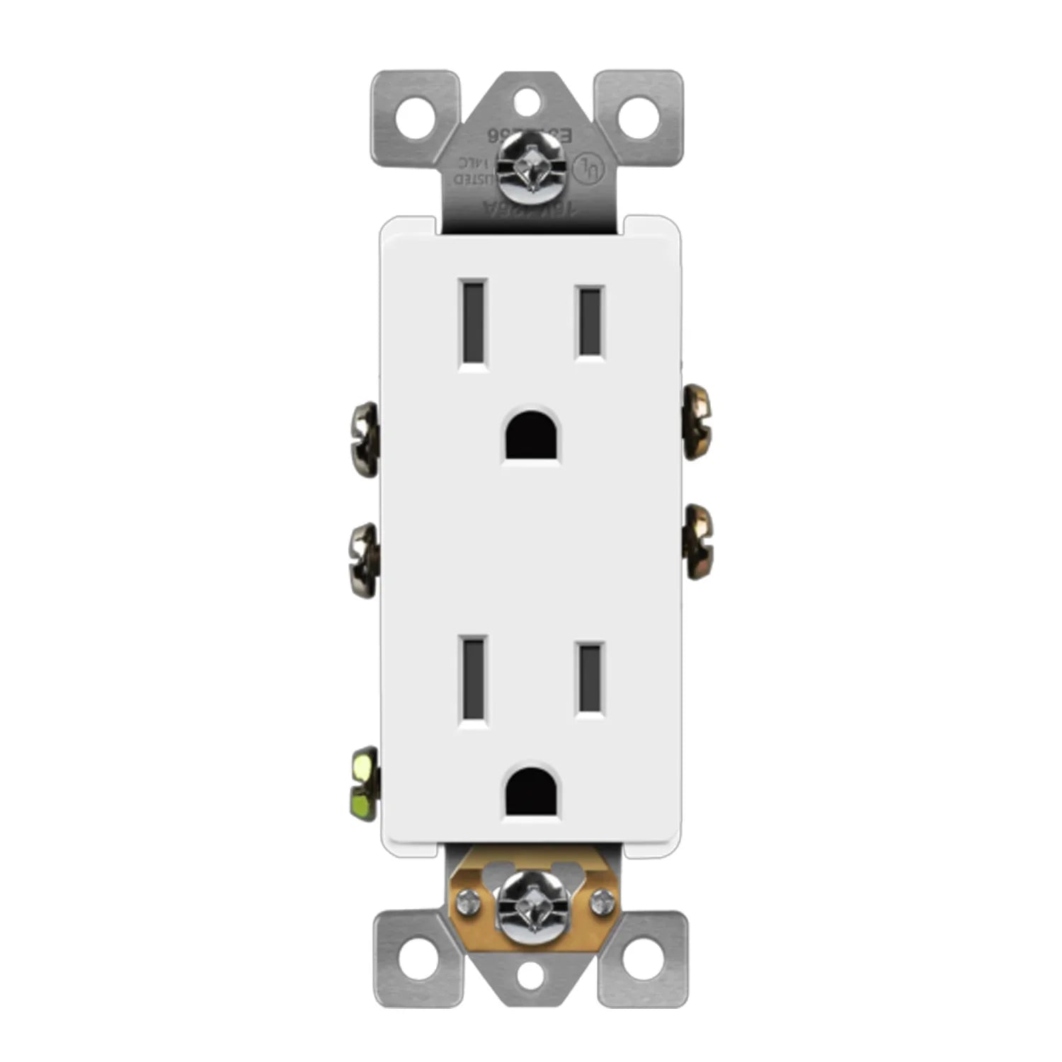 15 Amp Duplex Outlet, White - Bees Lighting