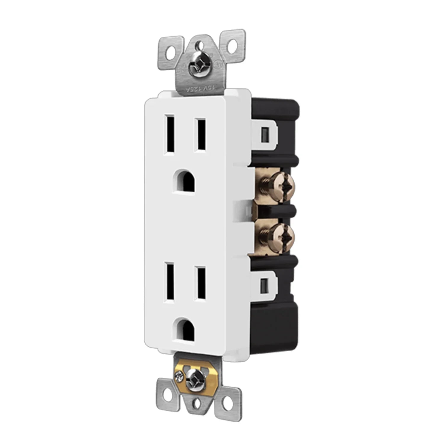 15 Amp Duplex Outlet, White - Bees Lighting